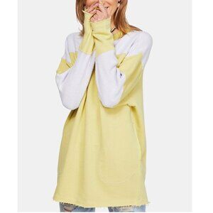 Free People Jordan Pullover Tunic in Citron Yellow Color Block Size Small